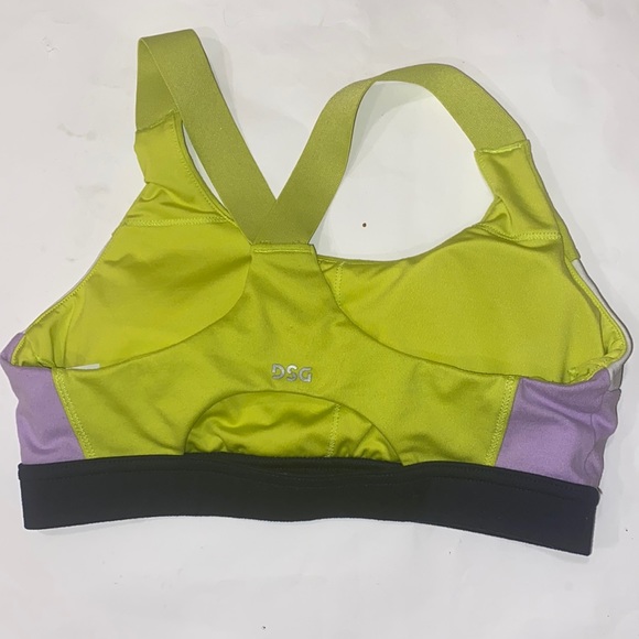 DSG Sports Bra Racer Back Straps Navy Purple Green Girls 14 Large - Picture 3 of 6